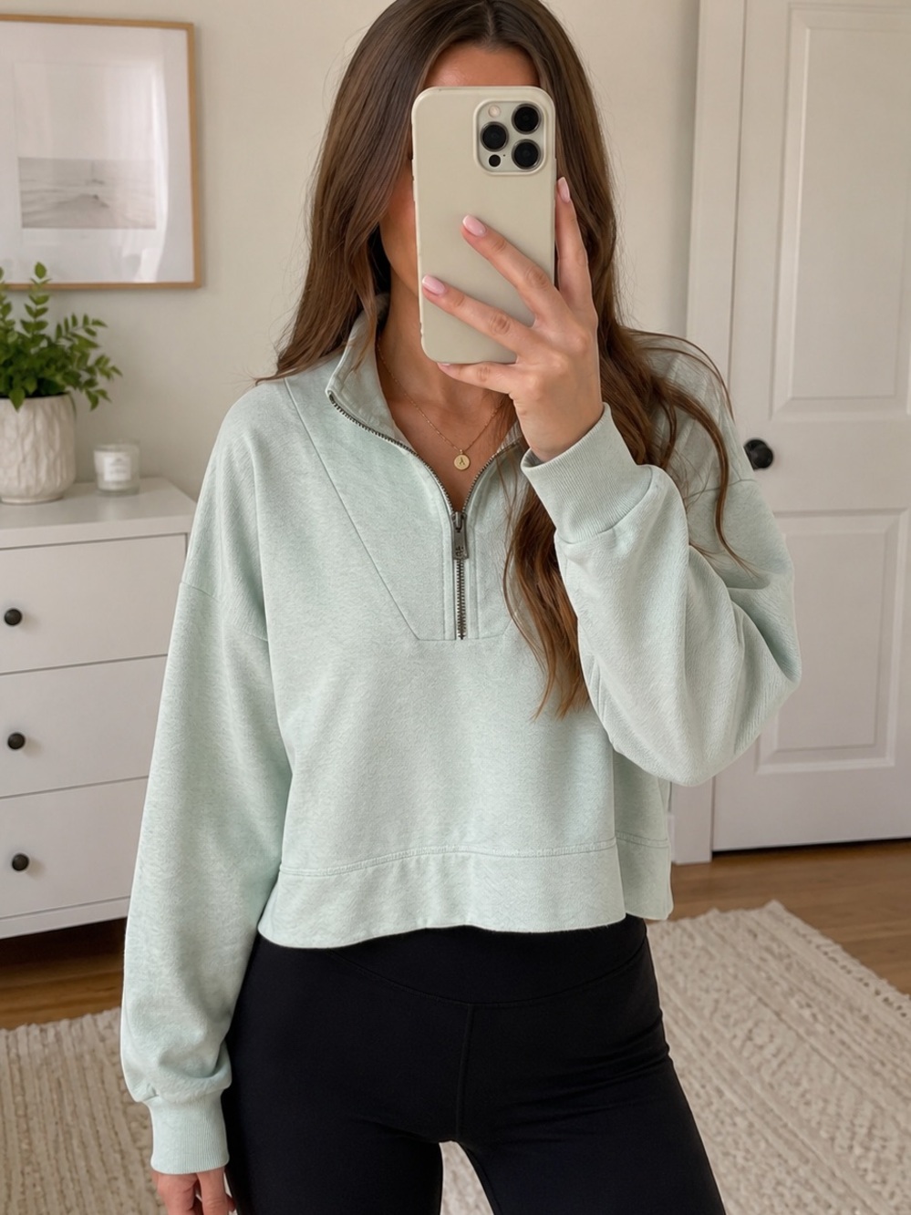 Sweaty Betty Mint Half-Zip Pullover